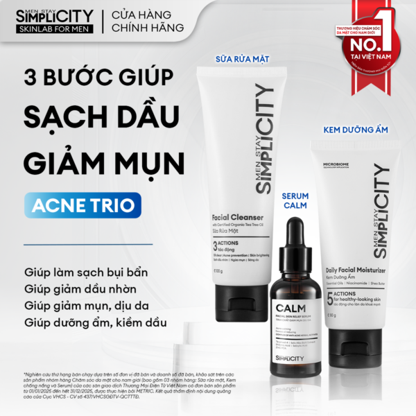 Combo chăm da dầu mụn Acne Trio