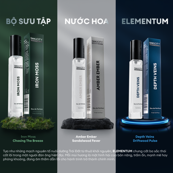 ca-u-chuye-n Nước hoa cao cấp Men Stay Simplicity Amber Ember/Iron Moss/Depth Veins Eau De Parfum 9ml