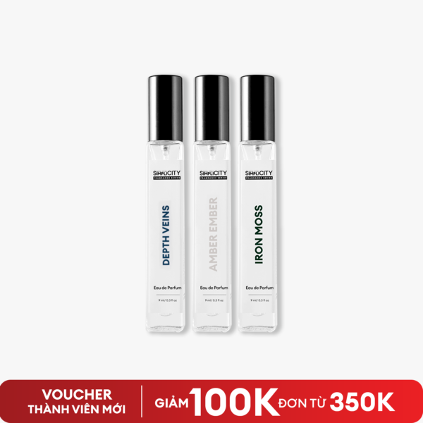 combo-3-nu-o-c-hoa Nước hoa cao cấp Men Stay Simplicity Amber Ember/Iron Moss/Depth Veins Eau De Parfum 9ml