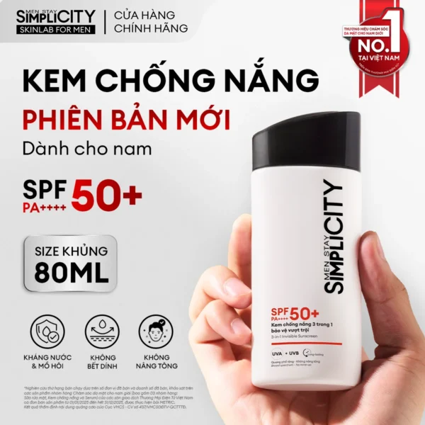 Kem chống nắng 3in1 bảo vệ vượt trội 80ml SPF 50+ PA++++