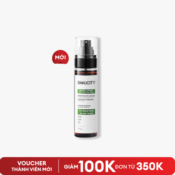 xml Xịt giảm mụn và mờ thâm cơ thể Exfoliating Body Spray 100ml